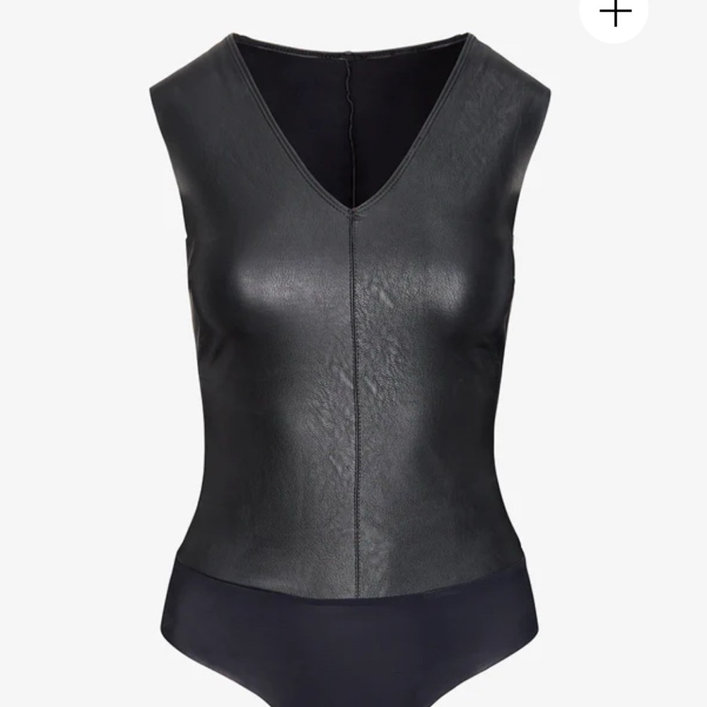 Commando Faux Leather V-Neck Bodysuit